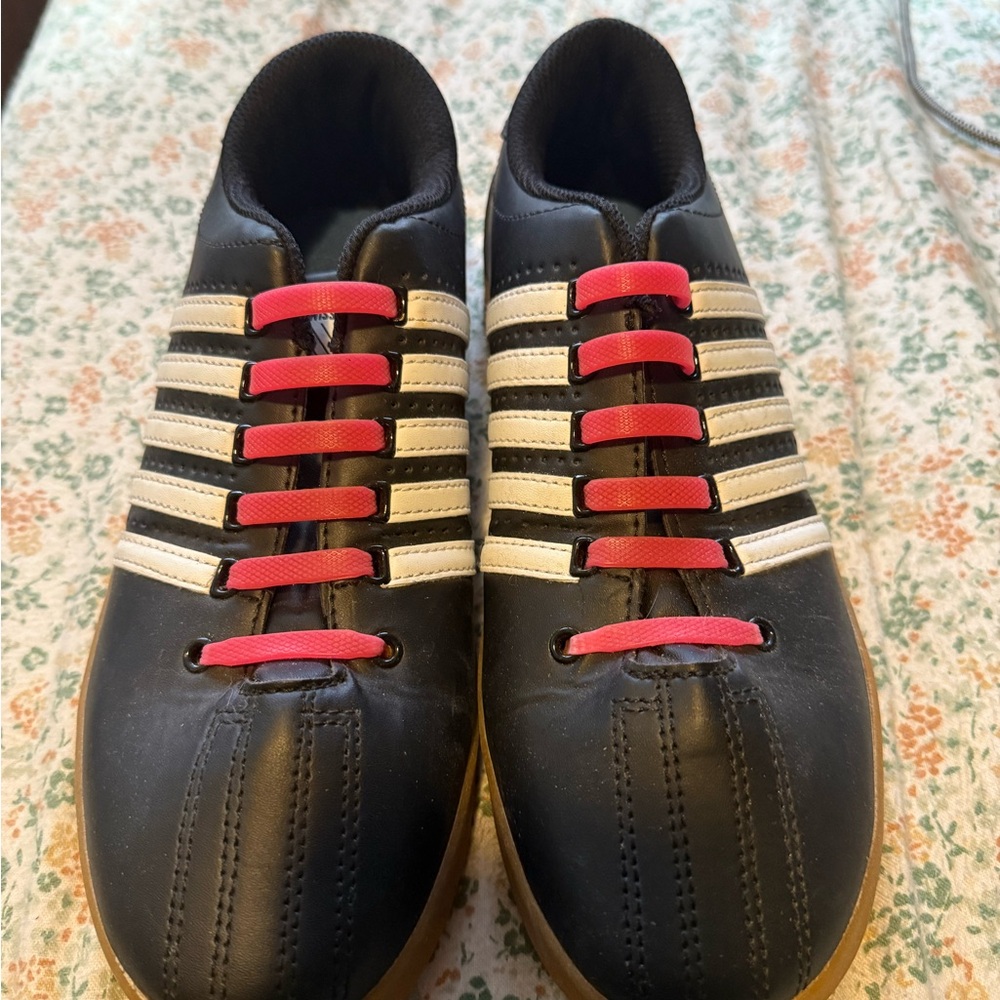 Black and White Women’s Shoes with Red Accents